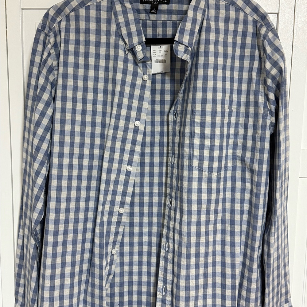 J. Crew Men's Blue Checkered Shirt